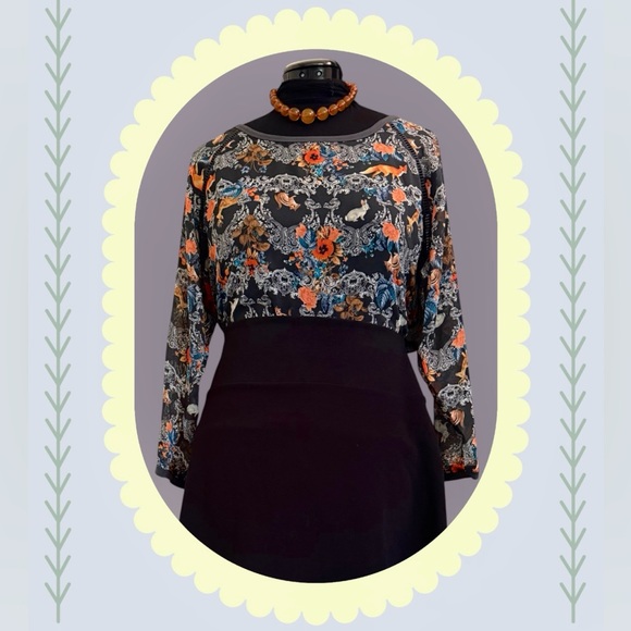 Bongo XL sheer woodland animals fox deer rabbit squirrel chipmunk twee quirky - Picture 2 of 11